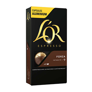 10 capsules L'Or Espresso Forza intensité n°9 compatible Nespresso