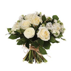 Bouquet rond blanc taille L