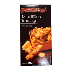 Paquet de mini-flÃ»tes feuilletÃ©es au fromage 100g