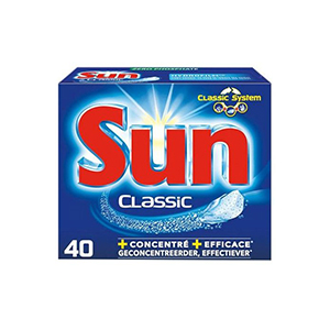 40 tablettes lave-vaisselle Sun en sachets hydrofilm