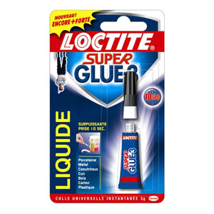 SUPER GLUE Colle instantanée liquide en tube de 3g SUPERGLUE3