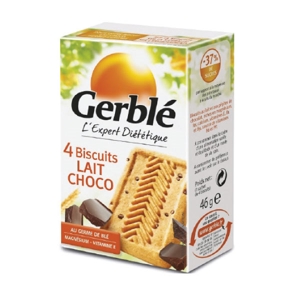 Biscuits Gerblé lait chocolat 46g x 18