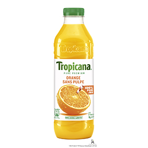 Tropicana Orange pur jus sans pulpe 1L x 6