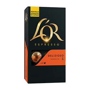 10 capsules L'Or Espresso Delizioso intensitÃ© nÂ°5 compatible Nespresso