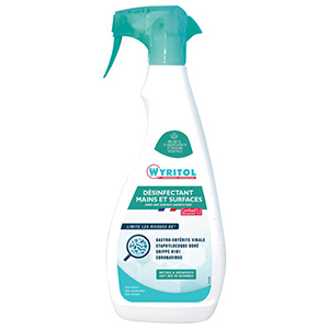 Spray dÃ©sinfectant mains et surfaces WYRITOL 750ml