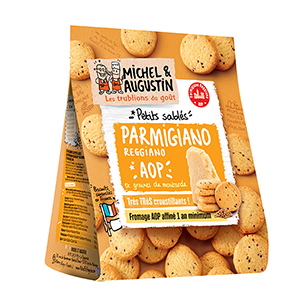 Petits sablés apéritif Parmigiano Reggiano AOP et moutarde MICHEL ET AUGUSTIN 100g 