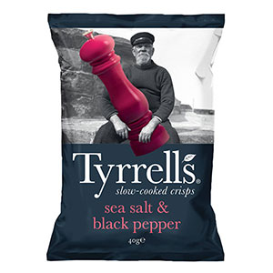 Chips Tyrrells poivre noir et sel 40g x 18 