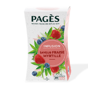 Boite de 20 sachets infusions fraises myrtilles - PAGES