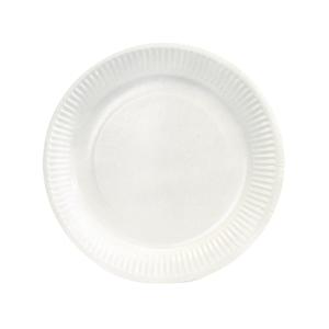 100 assiettes en carton blanc biodégradable 23cm