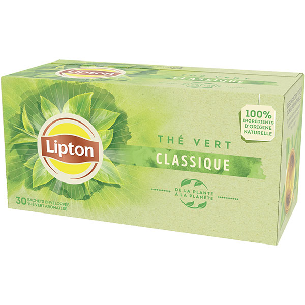 Thé vert classique Lipton 30 sachets - Achat pas cher