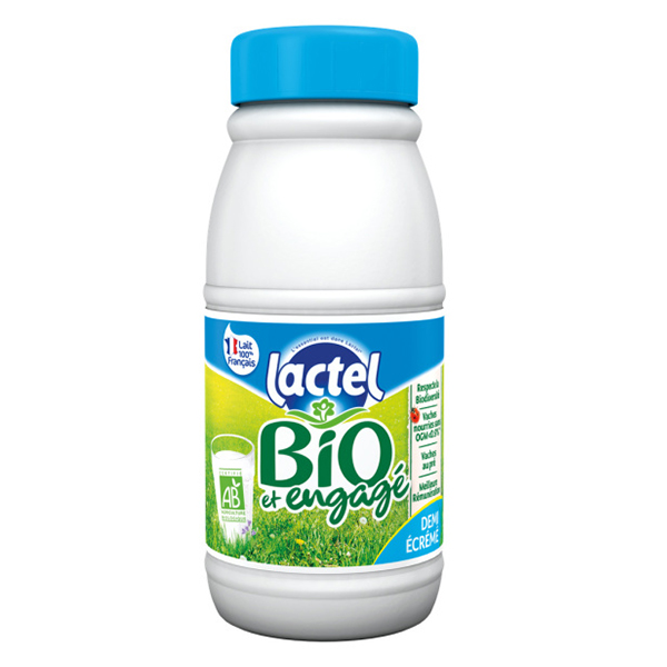 Lactel Lait UHT Demi Écrémé la Bouteille de 1 L