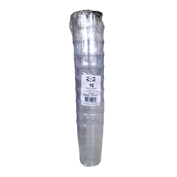 Verre à pied réutilisable - 17cl x10
