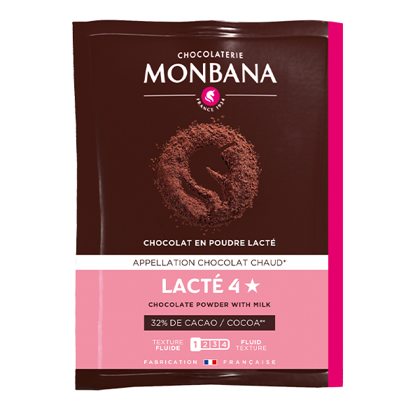 100 sachets de préparation lactée au chocolat en poudre Monbana