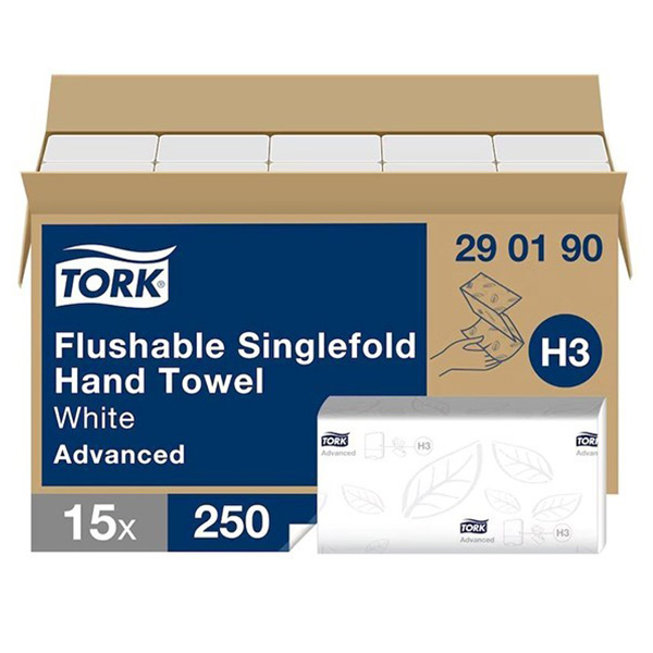 Essuie-mains blancs pliage en V - TORK - 250 x15
