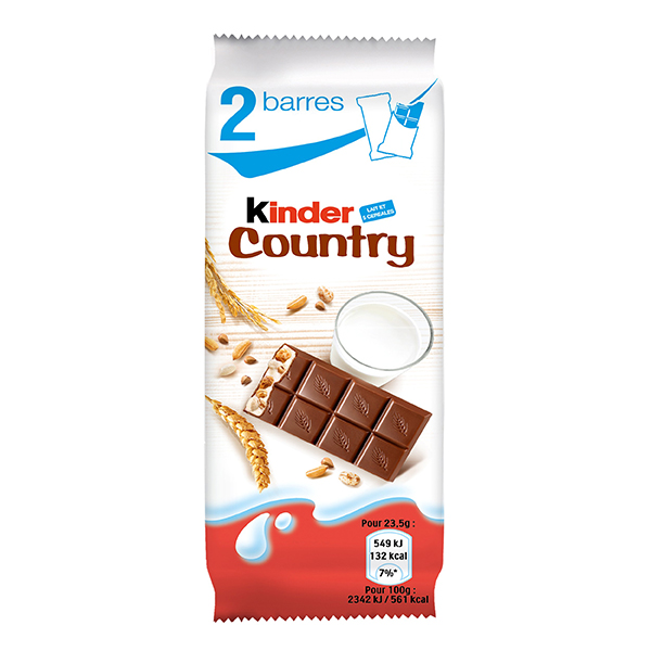Barre céréales et chocolat - KINDER COUNTRY - x24